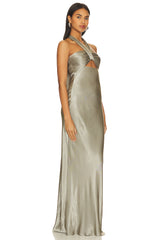 Ruffled Strapless Long Dress